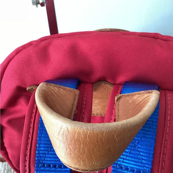 Will Leather Goods Give Will Red & Blue Backpack with Laptop Sleeve - Picture 5 of 8